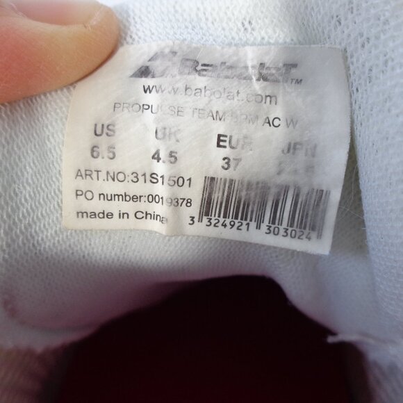 Babolat Propulse Team BPM Tennis Court Shoes White Pink Turquoise Women Size 6.5 - Picture 6 of 7